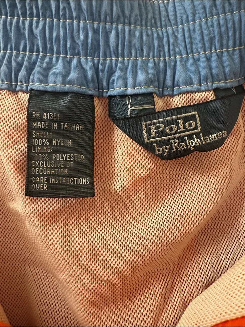 Vintage Polo by Ralph Lauren Orange Swimwear Trunks with Logo Patch